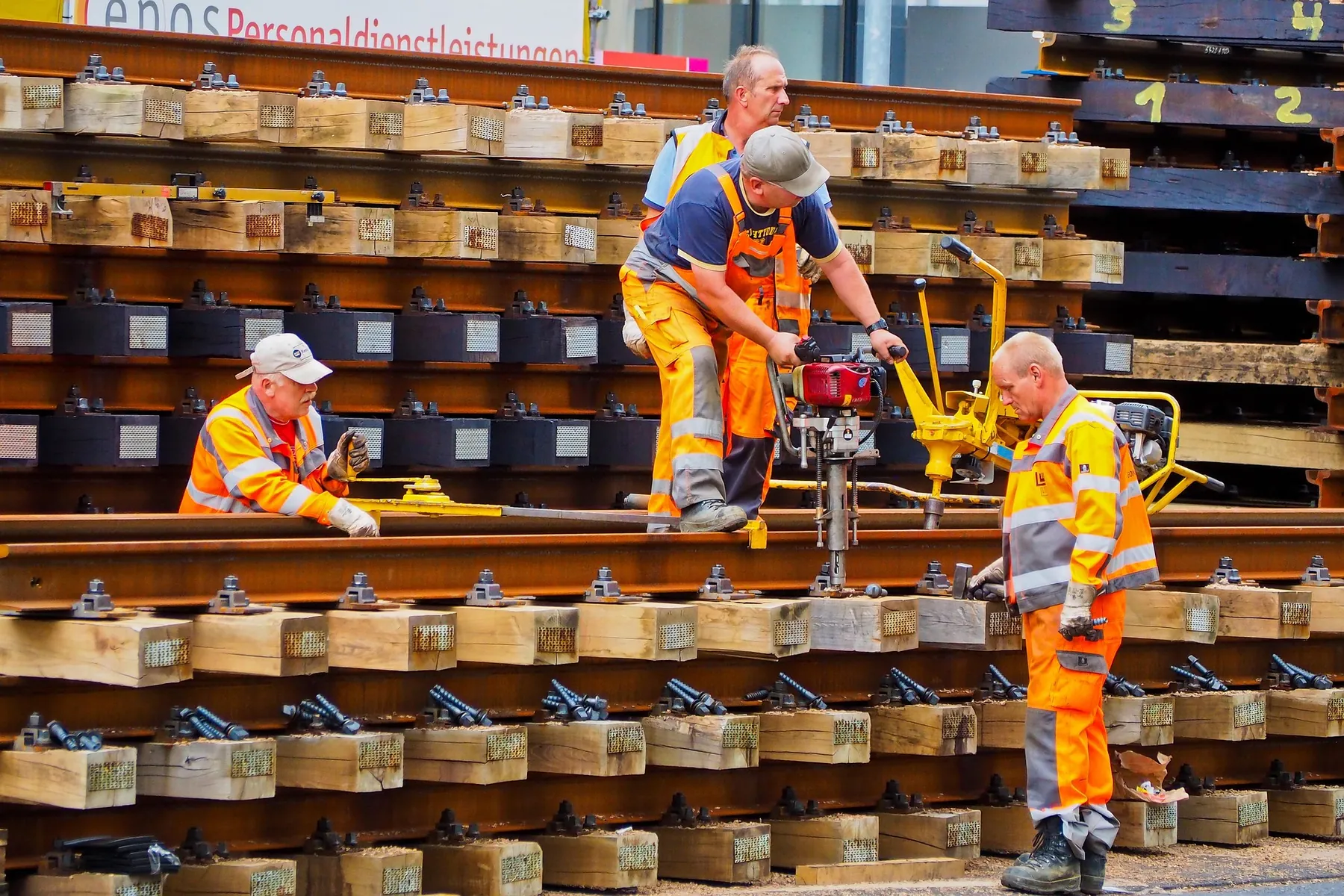 Construction crew working